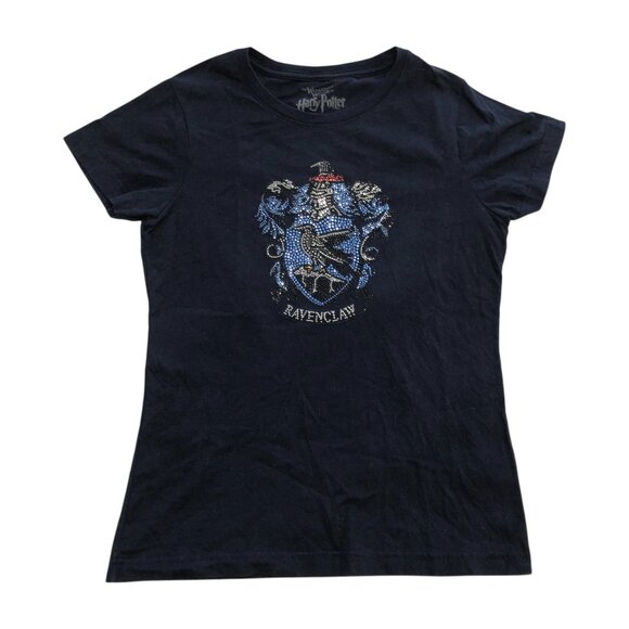 Harry Potter Ravenclaw Bejeweled Tee T-shirt Small Navy Blue medieval castle - Picture 1 of 11
